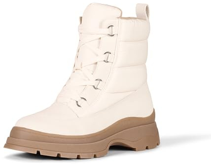 Amazon Essentials Bota acolchada con cordones Mujer, Marfil, 39 EU