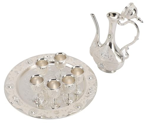 Tea Set Vintage Turkish Coffee Pot Set Metal Turkish Tea Set Turkish Copper Coffee Cup Set for Home Bar, Collectibles, Tea Set Vintage Turkish Coffee Pot Set Metal Turkish Tea