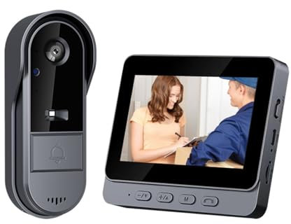 Video Doorbell - Video Intercom System Smart Video Doorbell Camera with 4.3 Inch 8MP 1080P HD Monitor, 170° Viewing Angle & Night Vision & Two Way Voice for Home Surveillance