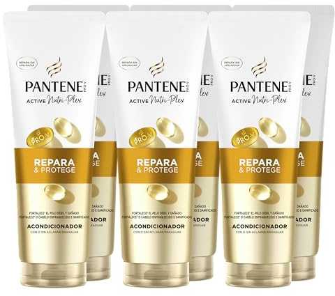 Pantene Pro-V Repara y Protege Acondicionador 6x160ml para Pelo Débil, Seco y Dañado. Acondicionador Ligero Diario, Aspecto No Graso. Active Nutri-Plex