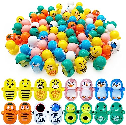 XIPEGPA 150 PCS Mini Tumbler Toys Mini Animal Toy Party Favors for Boys Girls for Classroom Rewards Goodie Bag Filler Treasure Box Gifts Birthday Party Favors