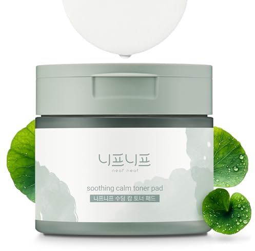 NEAF NEAF Soothing Calm Toner Pad, Daily Gentle Peeling & Hydrating Facial Pads for Intense Soothing Care, Heartleaf Extract and CICA for Sensitive Skin Safe, Korean Skincare (60 Pads)