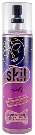 SKIL - Brume Parfumée Femme SERENITY - Collection Feel Good - Parfum Santal Jasmin - Flacon Vaporisateur 250 ml - Fabriqué en France à Grasse