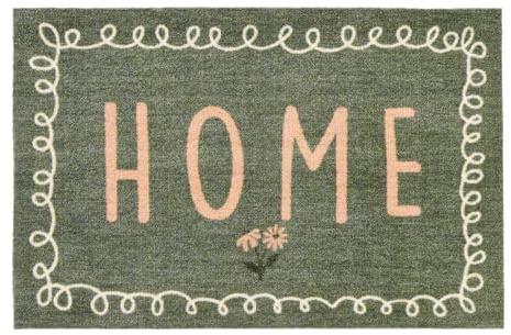 My Mat My Home in Bloom Green Door Mat, 50x75cm