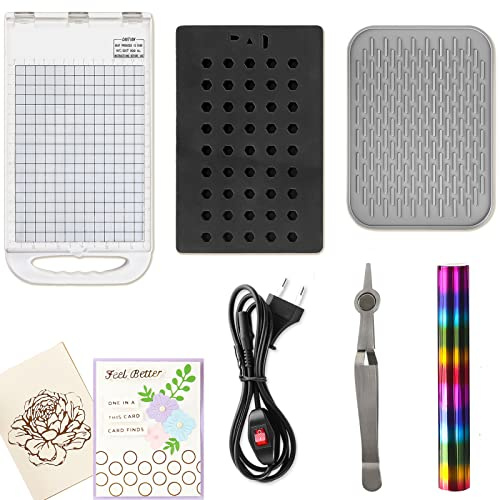 Heißprägefolienmaschine Heißfolien-Prägemaschine Heißfoliensystem für die Kartenherstellung Vinylfolientransfer Heißfolien und Pressmaschine EU Stecker 220 V Stanz-Scrapbooking Transferpresse Crafting