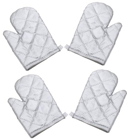 Cabilock 4pcs Scald Gloves for Boys and Girls Set in Grey for Baking and Cooking Heat Resistant Kitchen Mitts Designed for Microwave and Oven Use Keeping Little Hands Safe