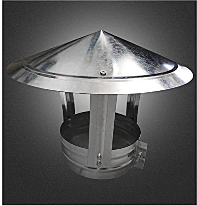 Round Chimney Cap Weatherproof Flue Cover for Wood Stove & Pellet Heater Rain and Wind Resistant Chimney Hood 11cm (4.33in) Exhaust Vent Protector