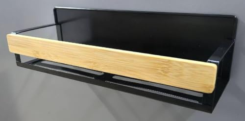 SONGMICS Gewürzregal magnetisch, 4er Set, 2 große und 2 kleine Regale, Gewürz-Organizer ohne Bohren, Magnetregal, für Küche, Kühlschrank, Mikrowelle, Waschmaschine, tintenschwarz-naturbeige KCS062BH01