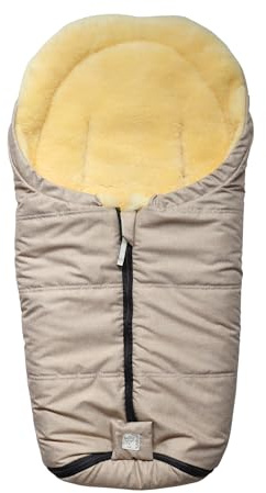 Naadja Lammfell Babyschalen Fußsack, 80 x 37 cm, Mumienform, für Babyschale und Babywanne (ginger)