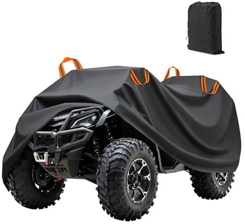 birnn ATV Quad Cover for CFMOTO CFORCE 520, All Weather Waterproof and Dustproof 4 Wheeler Cover, Motorcycle Cover, ATV Cover, Outdoor Sun Rain Storage Protection,A Orange