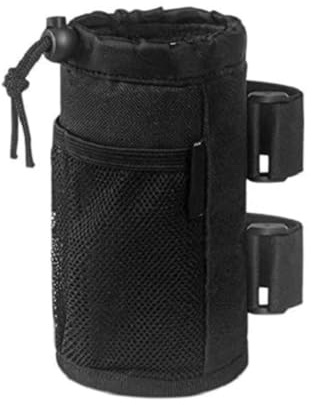 Wellrun Universal Bike Cup Holder with Mesh Pocket,Black Bicycle Handlebar Water Bottle Bag for Mountain Bike,Scooter,Folding,Road Bike,Wheelchair