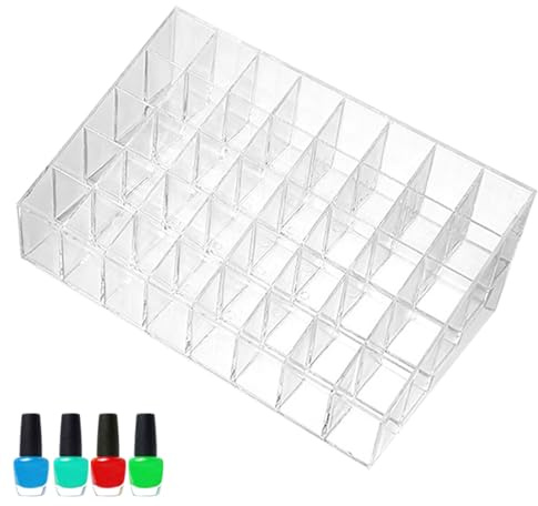 Soporte para lápiz labial – organizador de acrílico transparente con | 9/24/36/40 compartimentos, de almacenamiento cosmético de oficina, organizador de maquillaje duradero, fácil de ,