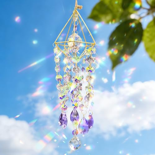 VEEKAY Atrapasoles de Cristal,Colgante Suncatcher Ornamento,Sun Catcher para Ventanas y Jardines,para Casa, Jardín, Oficina