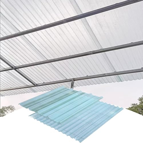 4/6 PCS Panneaux de Toit en Polycarbonate Tole Ondulee Transparente, Panneau Polycarbonate Plaque de Remplacement, Toiture Abri de Jardin(4 PCS,0.9x1.9m/2.95x6.23ft)