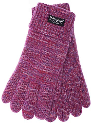 EEM Strick Kinderhandschuhe, weiche Baumwolle, Thinsulate Thermofutter, pink mix L - 134-146
