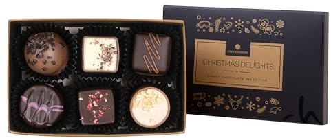 CHOCOLISSIMO - Regali di Natale - Regali di cioccolato - 6 cioccolatini di Natale fatti a mano - Idee regalo per uomini, donne, mamme, papà, nonne e nonni - Delizie natalizie