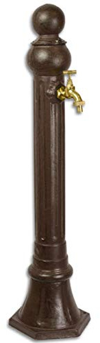 Moritz Garten Wasserhahn Brunnen mit Wassereinlass Anschluss 3/4 Zoll Zapfstelle Braun 84 cm