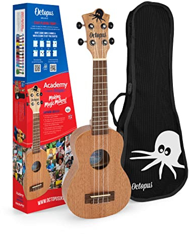 Octopus - Ukelele soprano UK205 de madera al natural, completo