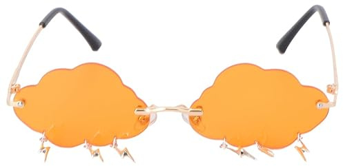 Amosfun Lunettes de soleil sans monture Protection UV Lunettes de soleil avec forme de nuage et flash Nouveauté Lunettes de soleil aviateur Lunettes de soleil pour femmes Ma Plein air Plage