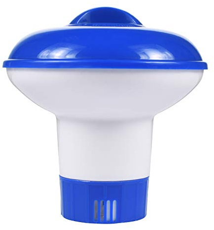 FGen 5.5 Inch Schwimmender Chlorspender, Dosierschwimmer Pool, Chlortabletten Eimer Pool, Dosierschwimmer Chlordosierer, für Innen und Außenpool SPA, Blau & Weiß