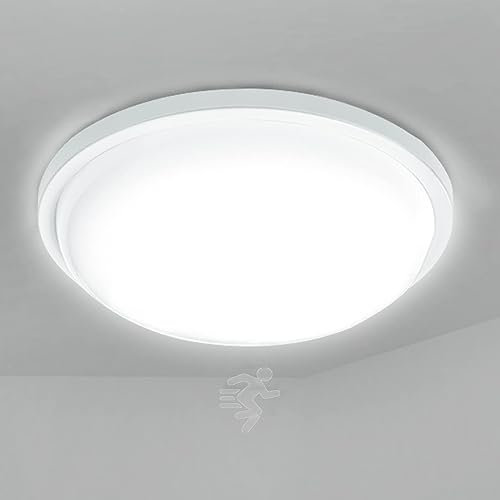 NAIZY Plafón LED 15W con Detector de Movimiento, Plafón con Sensor LED, Luz de Pasillo, Plafón Redondo Moderno con Ip44 a Prueba de Agua para Sala de Estar, Dormitorio, φ22cm, Blanco Frío