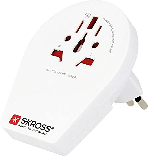 SKROSS - 1.500271 - World to Italy Brasil Ch - International travel adapter from World to Italy, Switzerland, Brazil - Tension and Power: 100v - 1000W / 250V - 2500W - Anti -shawl protection