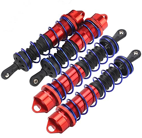 Stoßdämpfer Vorne Hinten, Aluminium 120mm Vorne 140mm Hinten Metall Stoßdämpfer Dämpfer Set Kompatibel für 1/8 RC Auto Ersatzteile(rot)