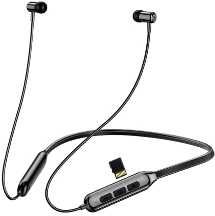 LAMA Bluetooth 5.0 Headphones, Sports Earphones, Support TF Card, IPX5, Light, Wireless Sports Headphones, In-Ear Headset, with Microphone, Neckband, Magnetic Earbuds