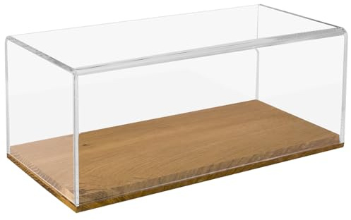HMF Akrylmonter/-vitrin med träbas för modellbilar, transparent, 34 x 16 x 14 cm, 46874
