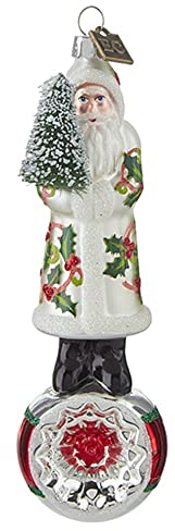 RAZ Imports 4253159 Eric Cortina Collection Elegante Stechpalmen-Deko-Ornament, 16,5 cm Höhe, Glas