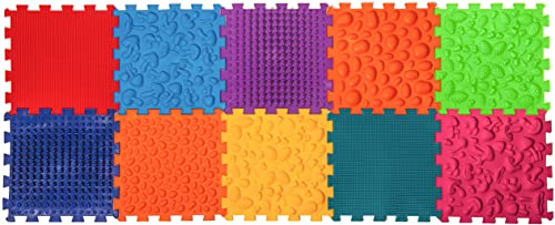 Ortek - Set di tappetini per massaggio ai piedi, per bambini, per la prevenzione dei piedi piatti, 10 elementi