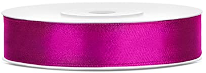 Libetui Nastro di raso, 25 metri, fucsia, 12 mm, nastro decorativo in raso, decorazione per matrimoni, fucsia