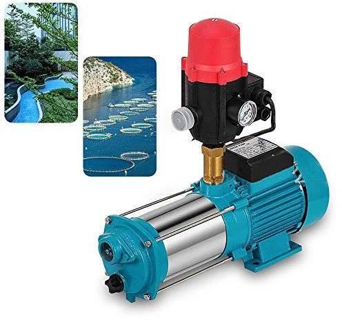 WindWilder 1300W Edelstahl Kreiselpumpe Wasserpumpe Gartenpumpe mit Manometer Druckschalter 220V Wasserpumpen für einen Garten hat Wasserpumpen elektrische Tauchwasserpumpe 4000L/H
