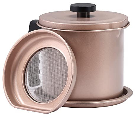 Fetttrennkanne für Frittieröl Fettabscheider Saucen Trenner Kanne 1,3 Liter Gold