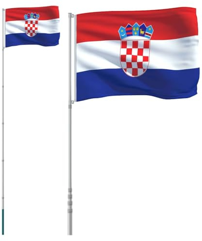 vidaXL Flagge Kroatiens mit Mast 5,5 m Aluminium