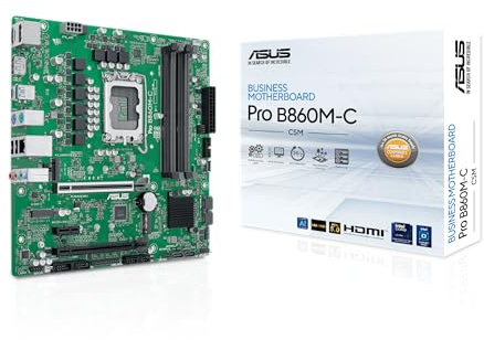 ASUS PRO B860M-C-CSM, Scheda Madre Intel mATX, Slot DDR5, Nera | Socket LGA 1851, PCIe 5.0, 2 Slot M.2, Ethernet Intel 1 GB, Doppia DisplayPort, HDMI, SATA 6, USB-C da 10 Gbps