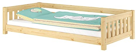 Erst-Holz®Niedriges Kinderbett Bodenbett 90x200 Kiefer massiv Zubehör wählbar V-60.28-09ohne Zubehör