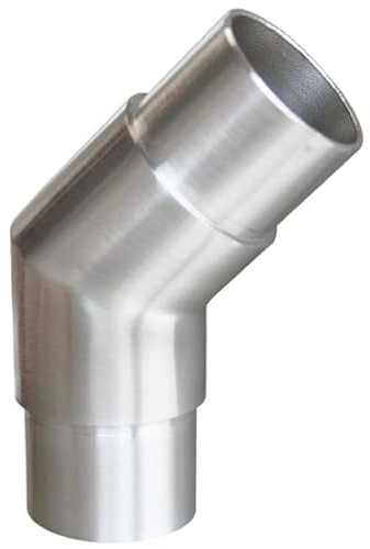 Steckfitting mit 135° Winkel, für Rohr Ø 33,7x2,0 Edelstahl V2A Rohrverbinder Verbinder für Rohre Geländerbau Geländer Treppen Balkongeländer Terrassengeländer Balkon Terrasse