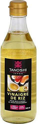 Tanoshi Vinagre de arroz 360 ml secreto asiático para sabores auténticos – Vinagre de salé – Pack de 3