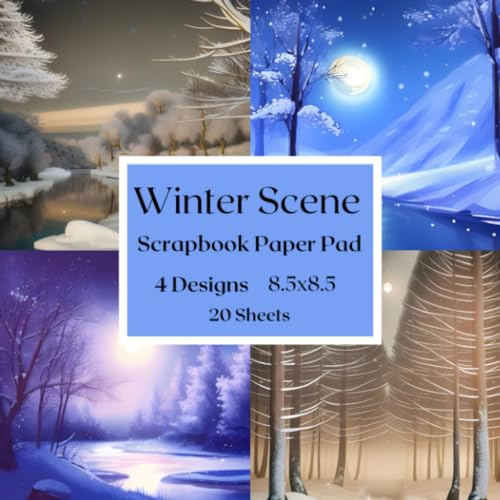 Winter Scene Scrapbook Paper Pad: Winter Snow Themed Craft Paper Pad, Aesthetic Scrapbooking Supplies, Single Sided Scrapbooking Background Paper