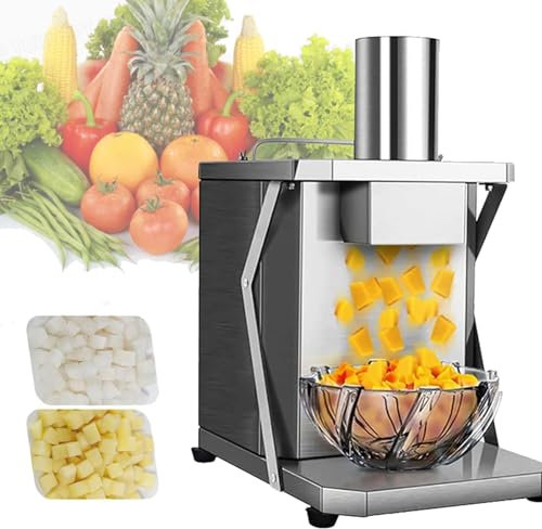 Quixnova Hachoir à légumes Commercial – Coupe-légumes électrique Commercial et Robot culinaire avec 5 Filets de Couteaux à découper différents pour Cuisine, Salle à Manger