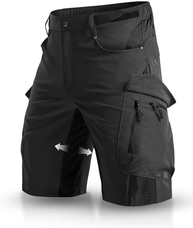 Wespornow Pantaloni Cargo da Uomo con 6 Tasche, Pantaloni da Lavoro MTB, Bermuda Corti, Pantaloni Chino, Stretch, per Escursioni estive e Shorts da Ciclismo