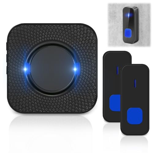 Idota Campanello Senza Fili con 2 Trasmettitore, 300M grande Distanza Campanello Wireless con 5 Volumi Selezionabili, 55 Suonerie(2 in 1)