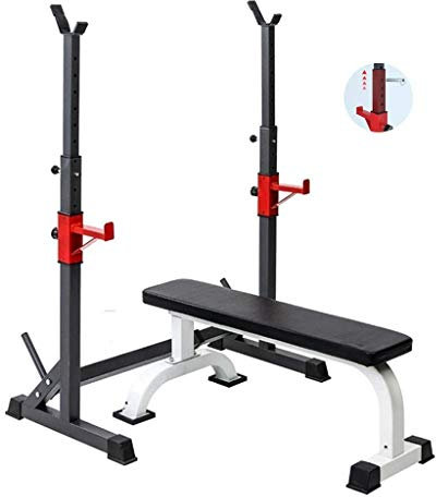 Xiaoxu Verstellbare Hantelbank Training Fitness Gym Bank Hanteltisch Squat Rack Herren Gantry Erwachsene Hantelhocker Bankdrücken Langhantelständer Set Heimfitnessgeräte Adju