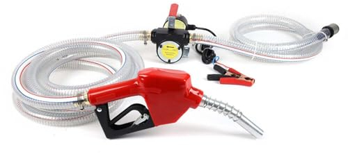 LENDISIY Dieselpumpe 12v Selbstansaugend, 175W 45L/min Benzinpumpe Heizölpumpe Ölpumpe Kraftstoffpumpe mit Automatik Pistole & Schlauch