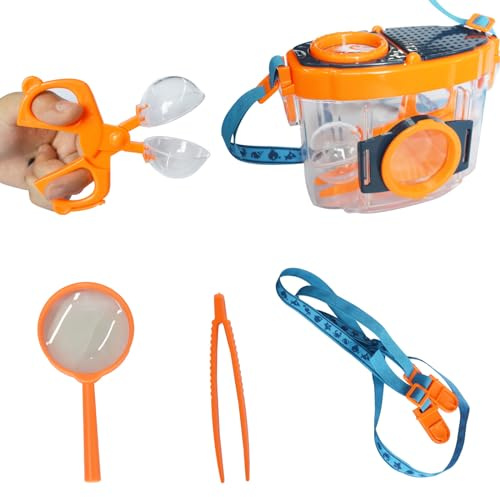 Lupe Insekten Sammelbox,Insekten Beobachtungsbox Forscherset,Natur Erkundung Lupenbecher,Insekten Beobachtungsbox für Wissenschaft Natur Erkundung,Outdoor Exploration Tool für Kinder Jungen Mädchen