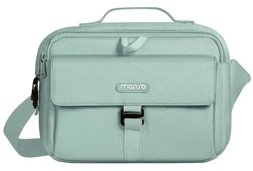 MOSISO Cámara Hombro Bolsa Caso Crossbody Sling Monedero, DSLR/SLR/sin Espejo Compacto Acolchado Foto Bolso con Cubierta Lluvia Compatible con Canon/Nikon/Sony Cámaras y Lentes,Verde Antiguo