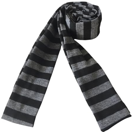 YUXITA Bufanda de Cosplay a Rayas para Adultos Unisex Bufanda Larga y Delgada de los 2000s Bufanda Fina para Primavera Otoño Bufanda Elegante para Uso Diario Como Accesorio de Cuello
