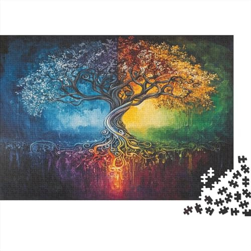 Albero della Vita Puzzle 1000 Pezzi Appeso Al Muro Difficoltà Materiali Rispettosi Dell'ambiente Femmina Maschio 1000pcs (75x50cm)