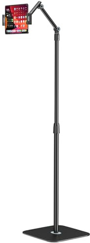 Tablet Bodenständer - Universal Tablet Halterung mit Heavy Duty Base für 4,7-12,9 Zoll Handy Tablet, Einstellbarer Höhe und 360 Grad drehbar